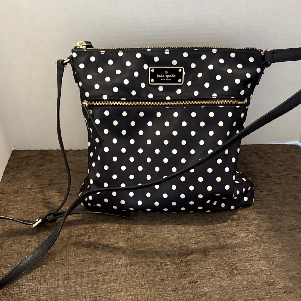 Kate Spade Black and White Polka Dot Crossbody Bag